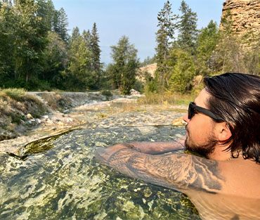 Natural hot springs in Canada