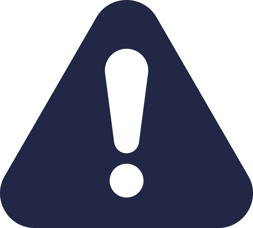 icon of an exclamation mark in a triangle