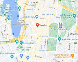 Travelex store pin on Google map