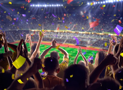 sporting crowds in a stadium