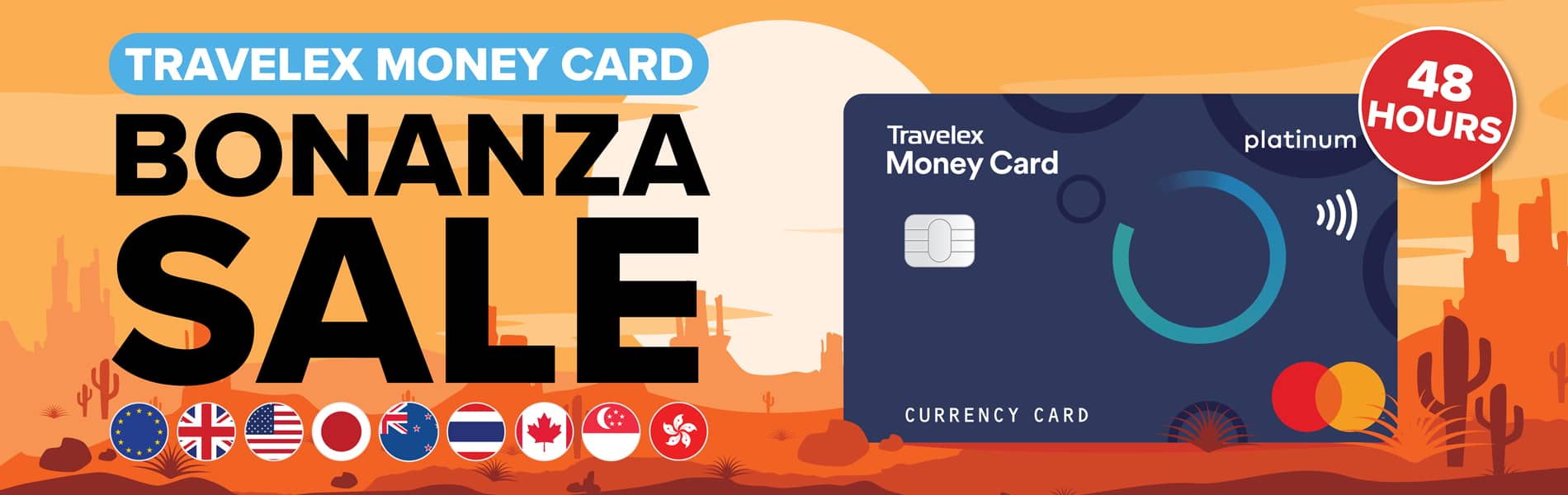 Bonanza Sale for all Travelex Travel Money Card currencies/