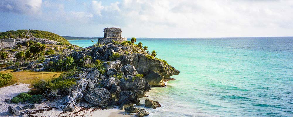 Mexican pyramid by the sea